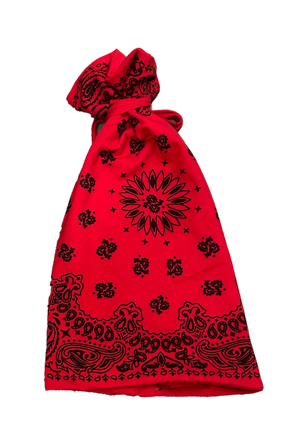 BANDANA TIE BEANIE - RED