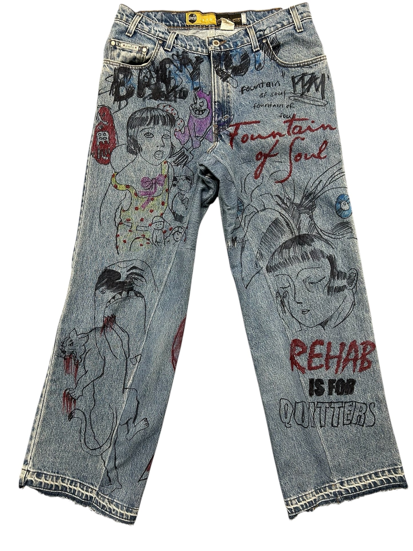 5 POCKET PRINTED DENIM