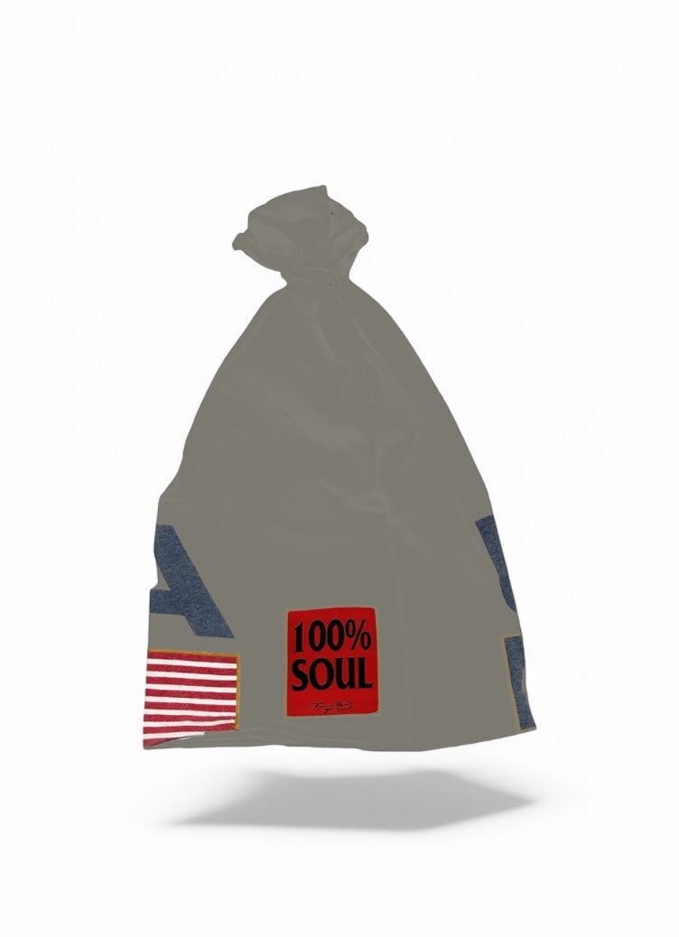 USA TIE BEANIE — GREY