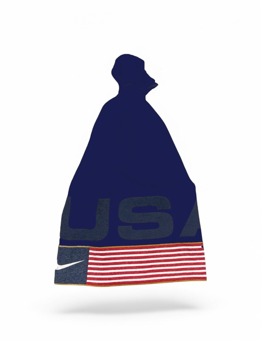 USA TIE BEANIE — NAVY