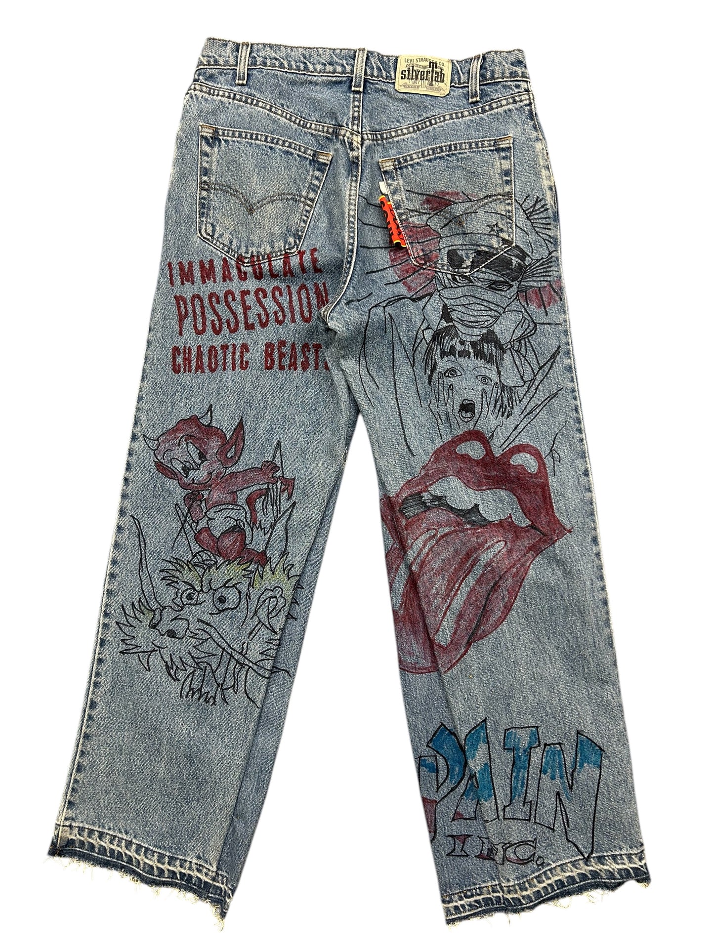5 POCKET PRINTED DENIM