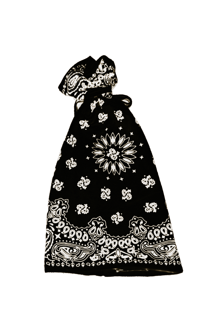 BANDANA TIE BEANIE - BLACK
