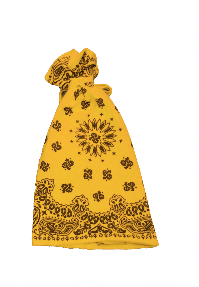 BANDANA TIE BEANIE - YELLOW