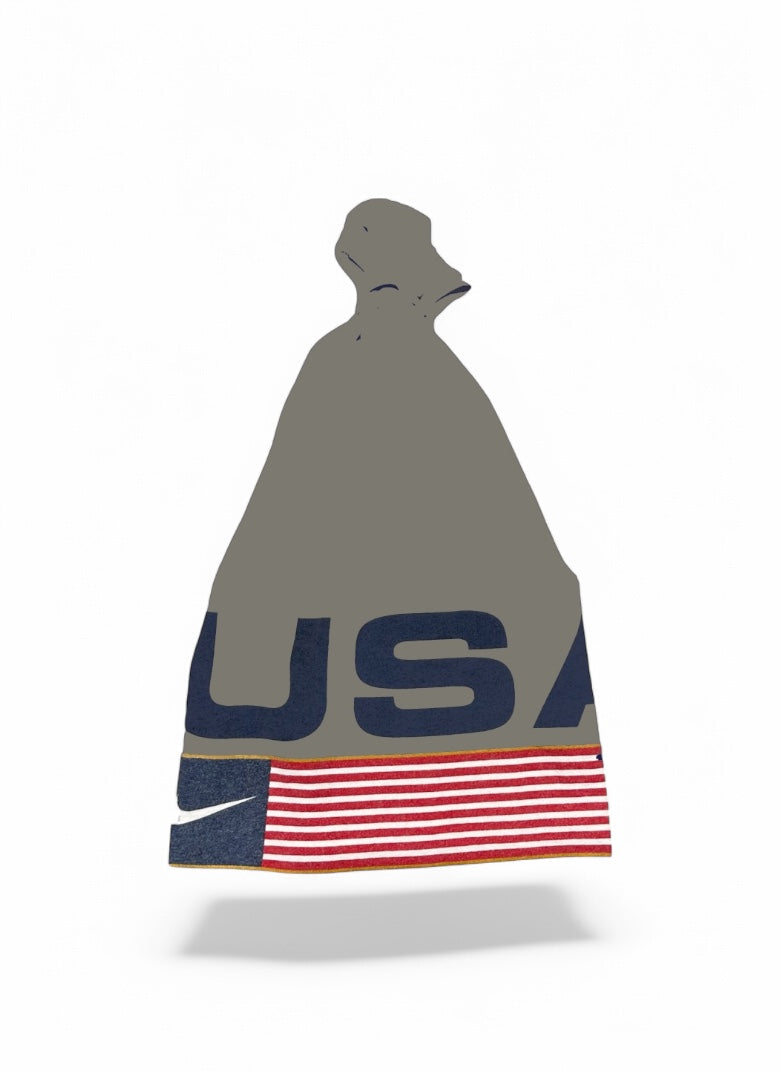 USA TIE BEANIE — GREY