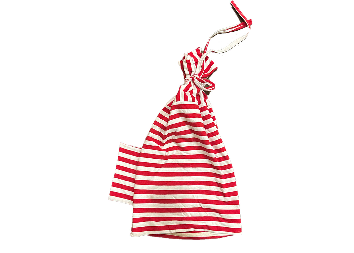 STRIPED TIE BEANIE RED/WHITE