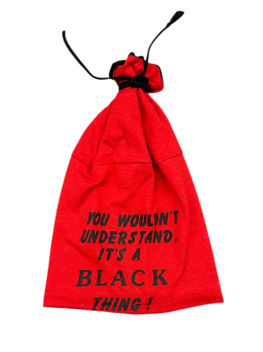 “ITS A BLACK THING” 1/1 Tie Beanie