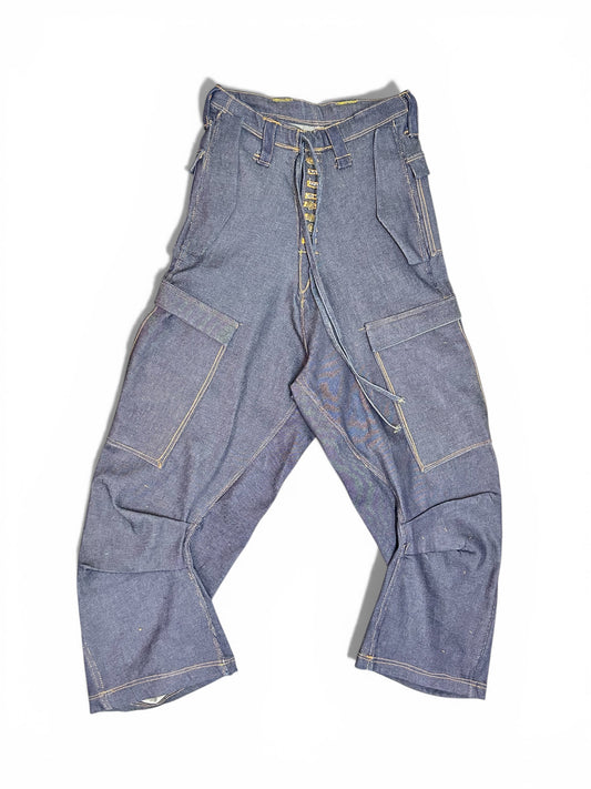 RAW DENIM PARACHUTE PANTS